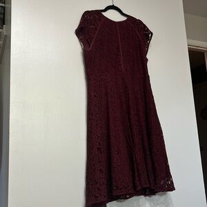 Classic burgundy lace Eva Mendes dress from New York & Company